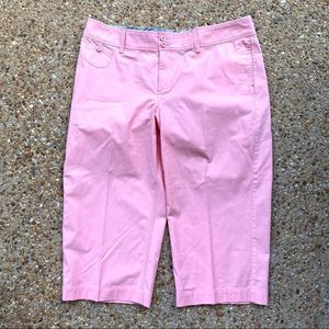 L.L. Bean Pink Cotton Wide Leg Capris Size XL